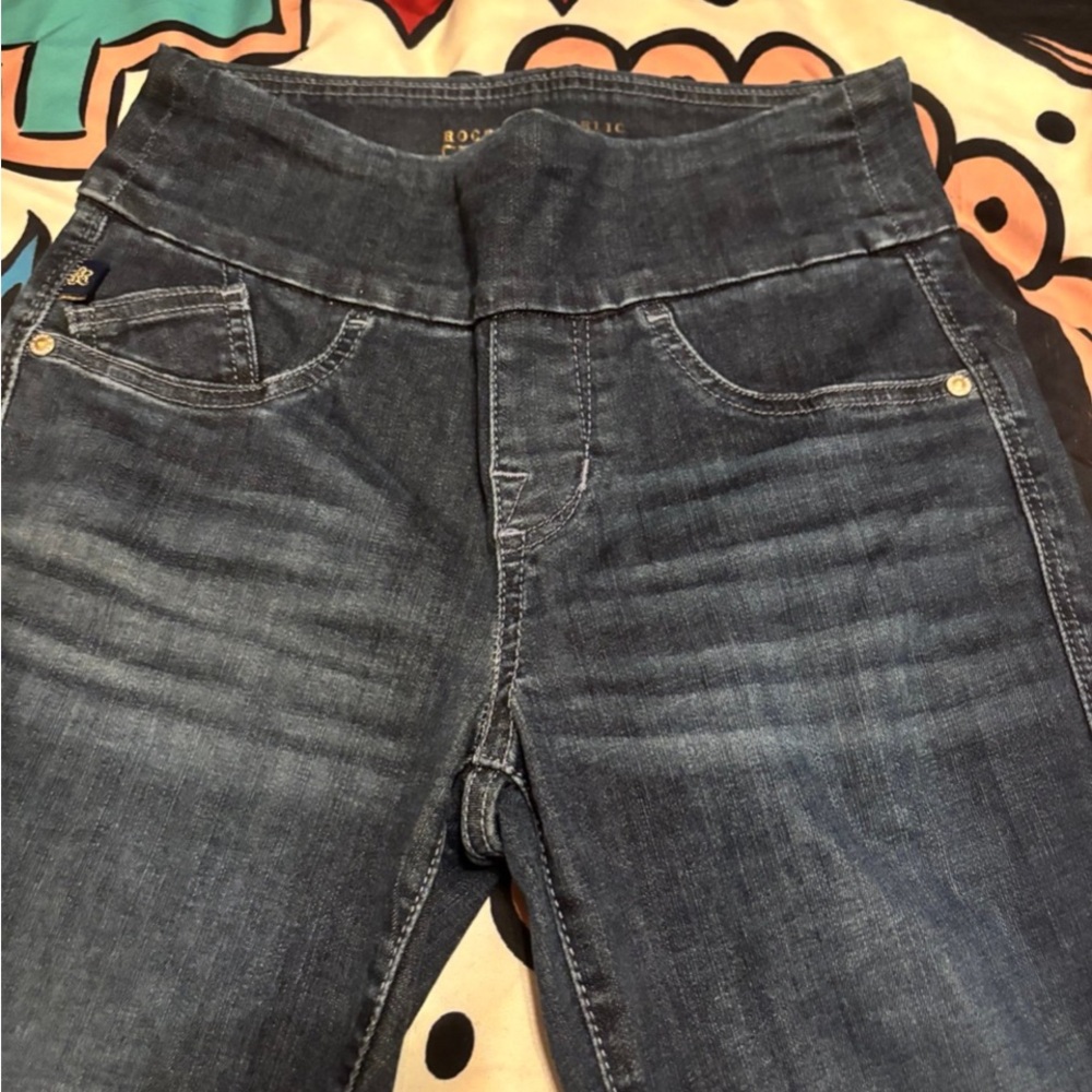 Rock & Republic Denim Rx Fever Pull on Jeggings High Rise Dark Wash Jeans Size 2